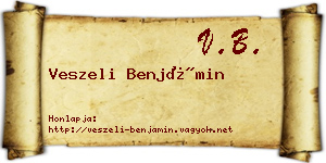 Veszeli Benjámin névjegykártya
